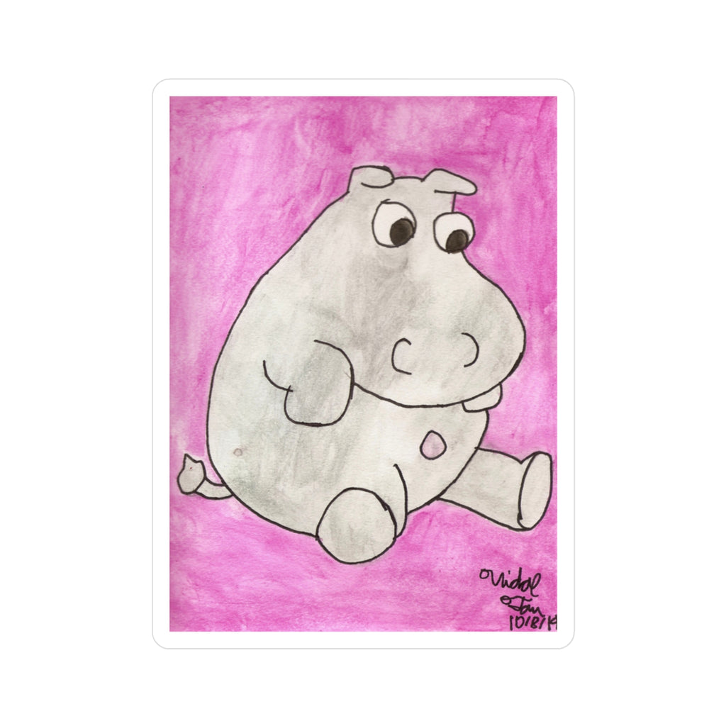 Hippo Bellybutton Vinyl Decal