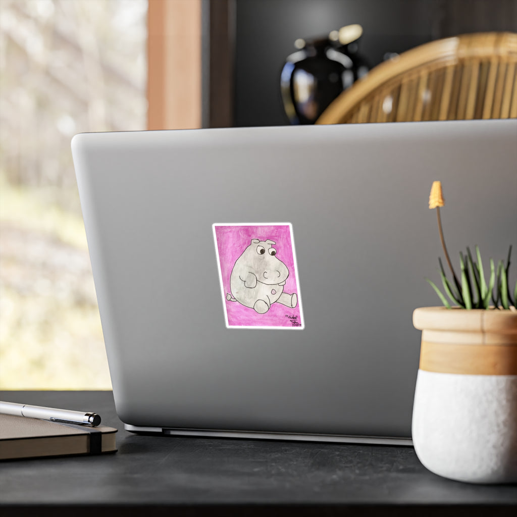Hippo Bellybutton Vinyl Decal